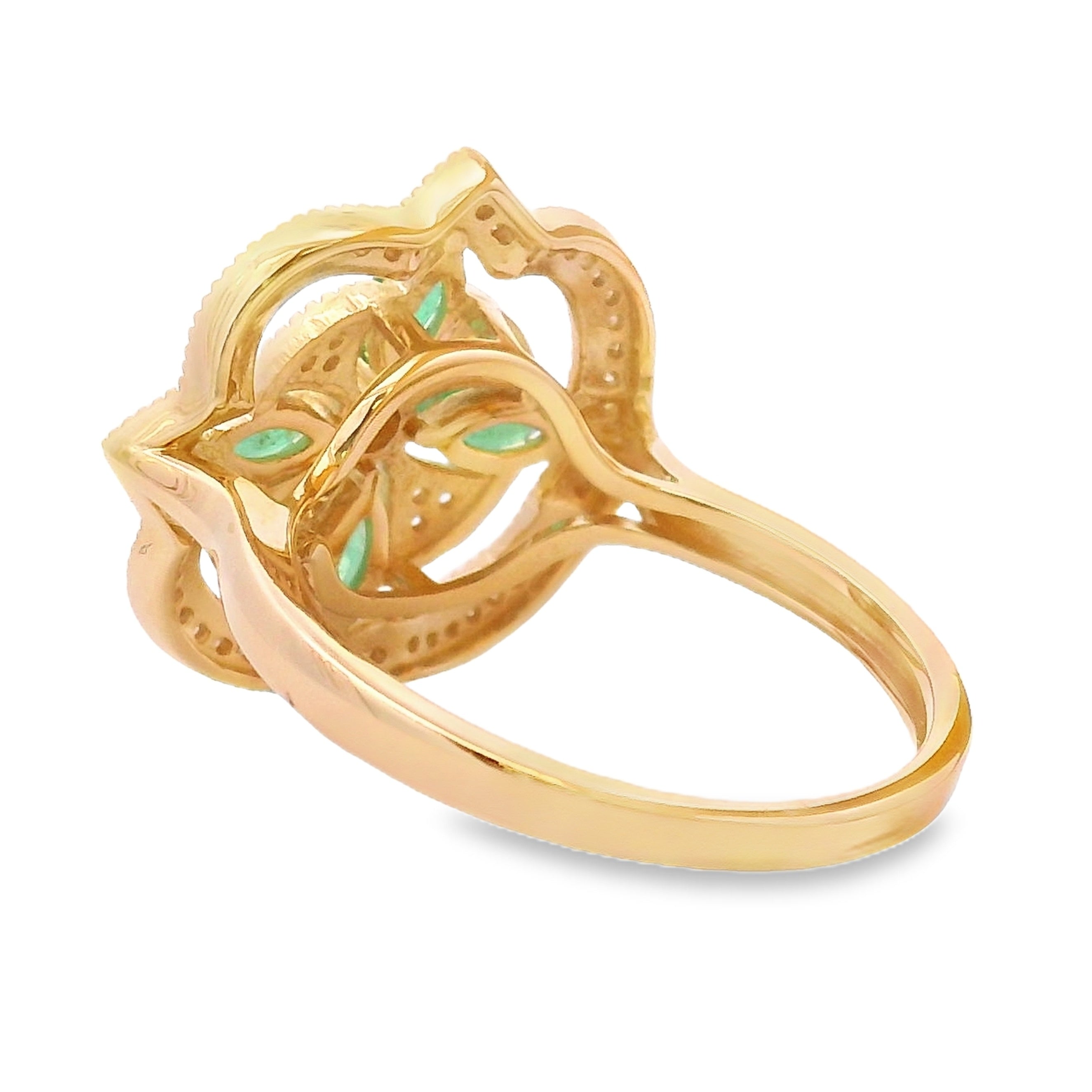 .69ct Emerald Diamond Ring 14KT Yellow Gold