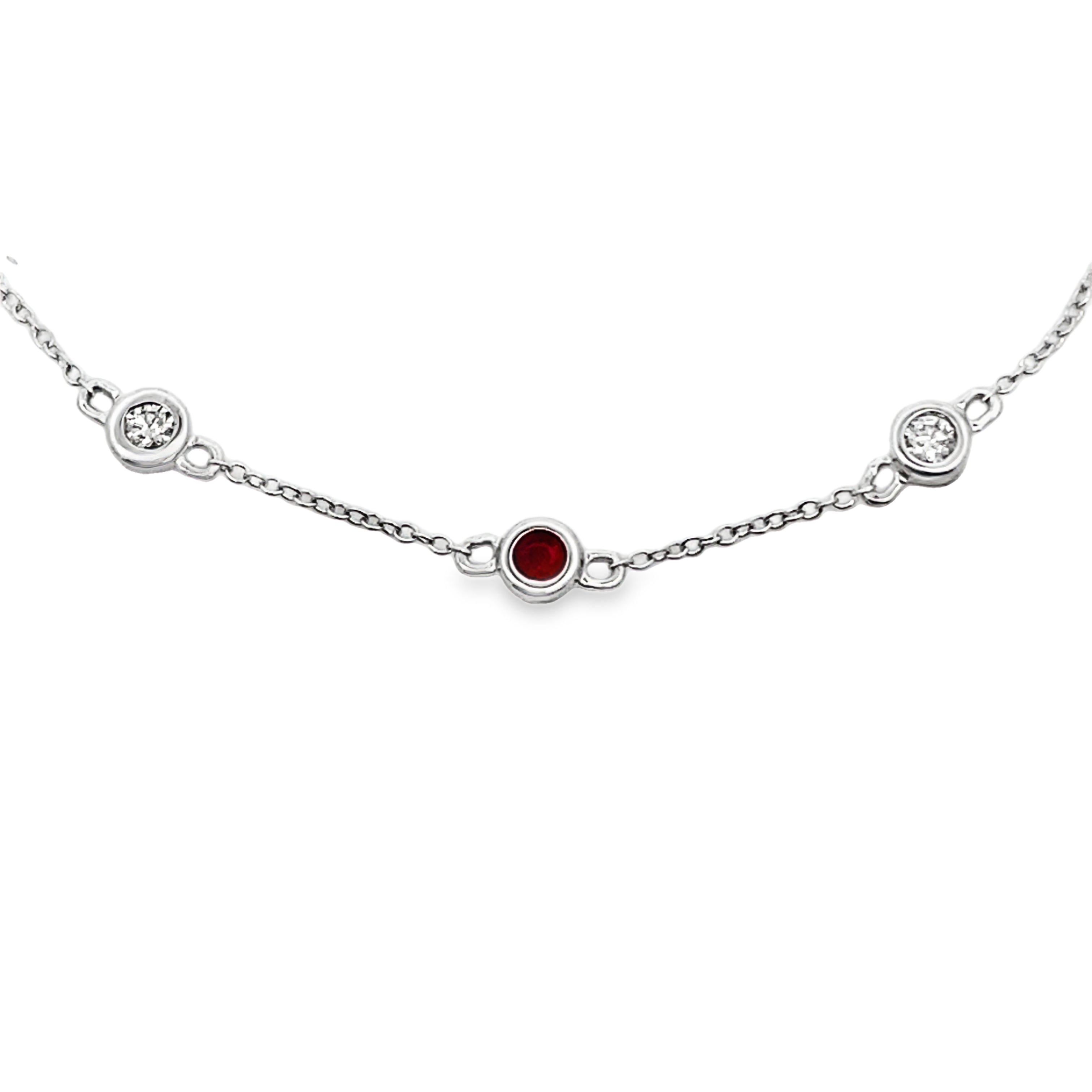 .17ct Ruby Diamond Bracelet 14KT White Gold