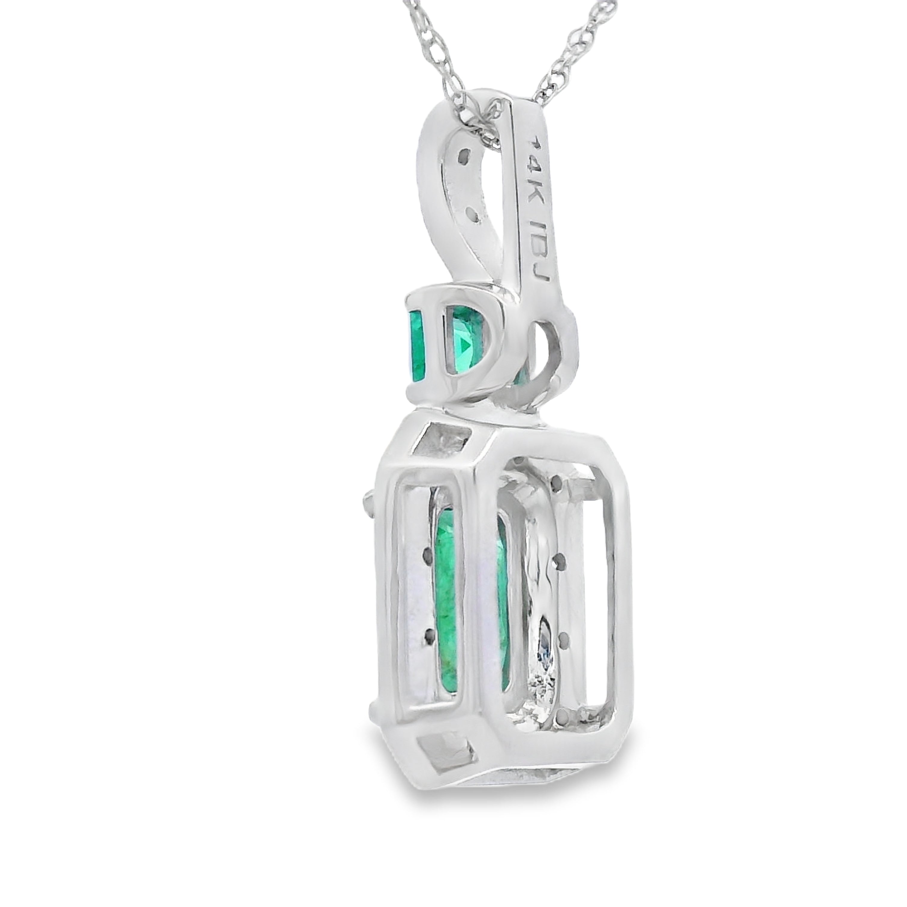 .64ct Emerald Diamond Fashion Pendants 14KT White Gold