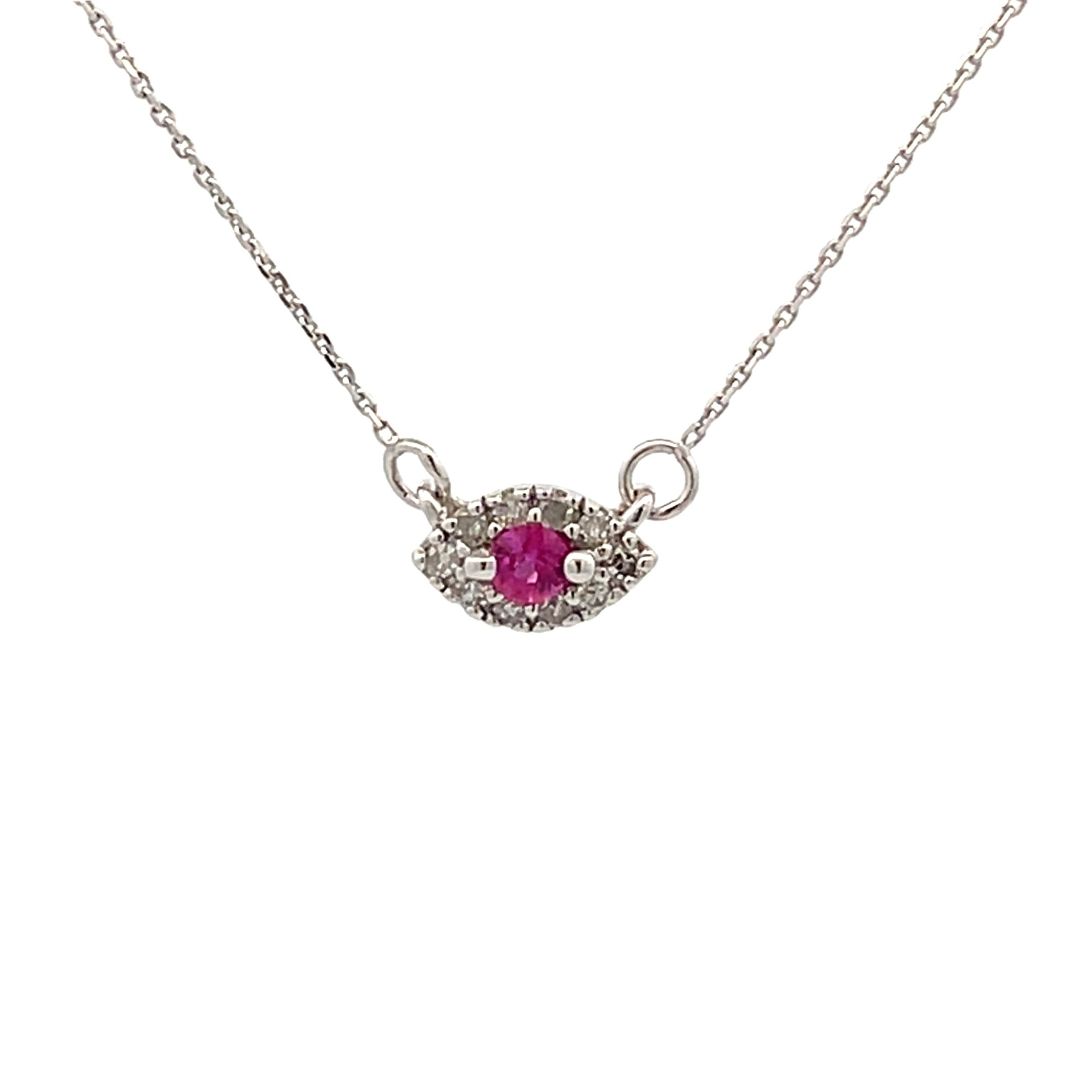 .14ct Ruby Diamond Fashion Pendants 14KT White Gold