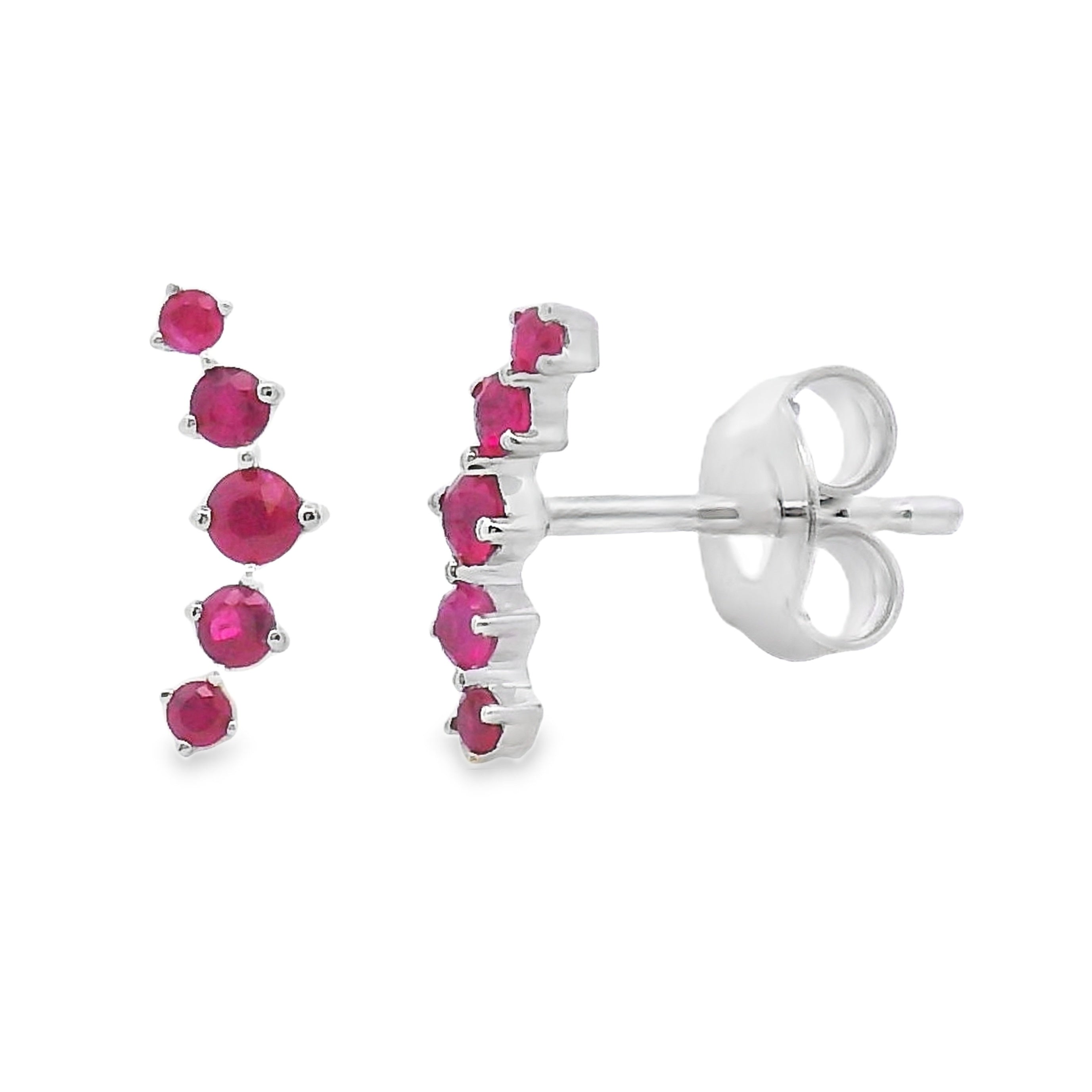 .24ct Ruby Earrings 14KT White Gold
