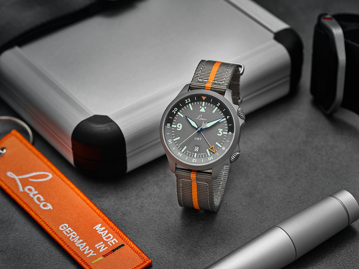 Laco Pilot Watch Frankfurt GMT Grau (43mm) Automatic 862121.2