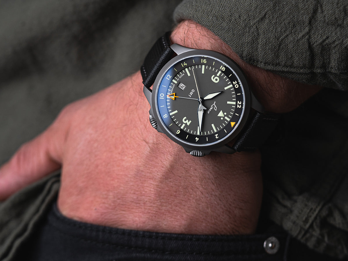 Laco Pilot Watch Frankfurt GMT Grau (43mm) Automatic 862121.2