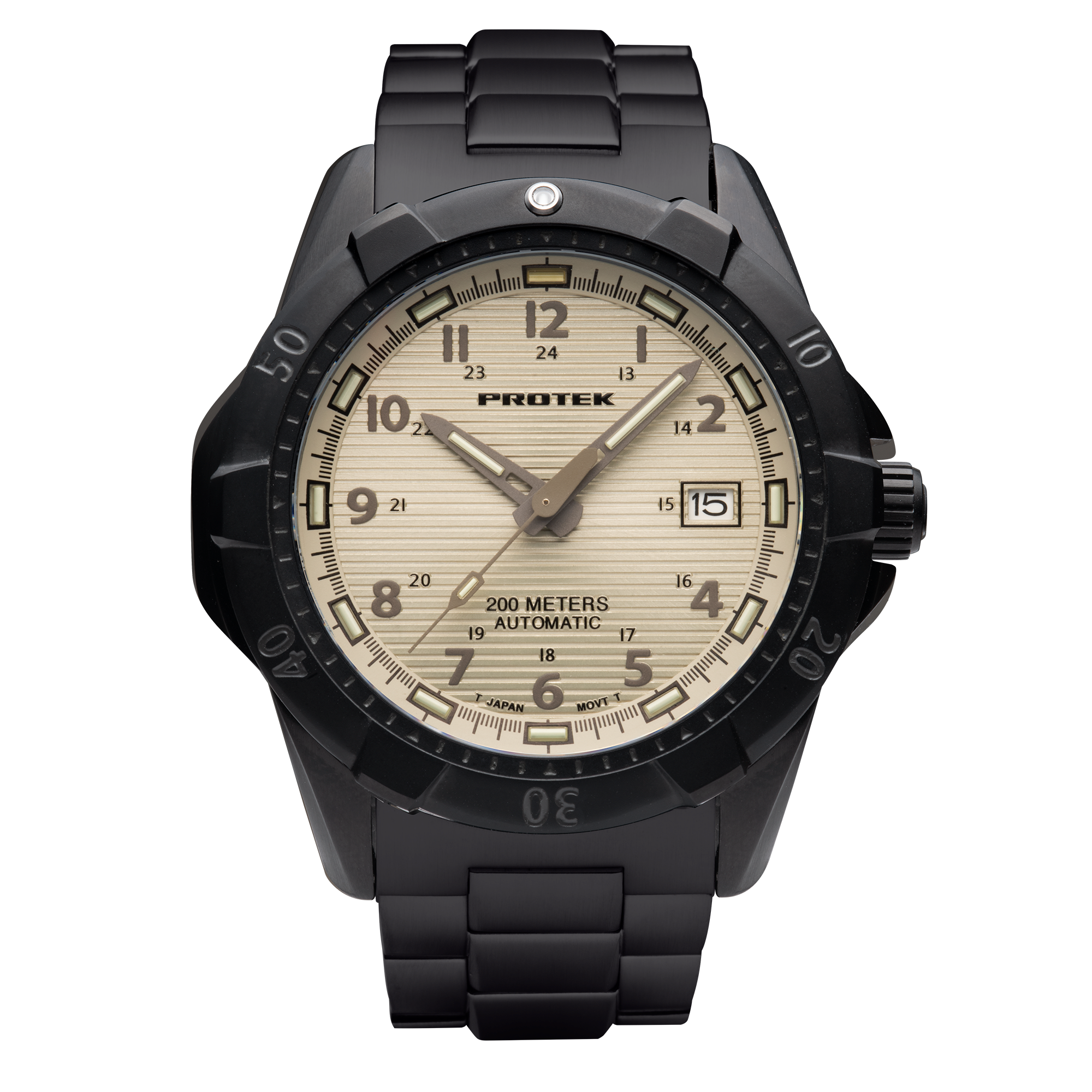 ProTek Automatic Black Steel Dive Watch (42mm)  PT2217BR