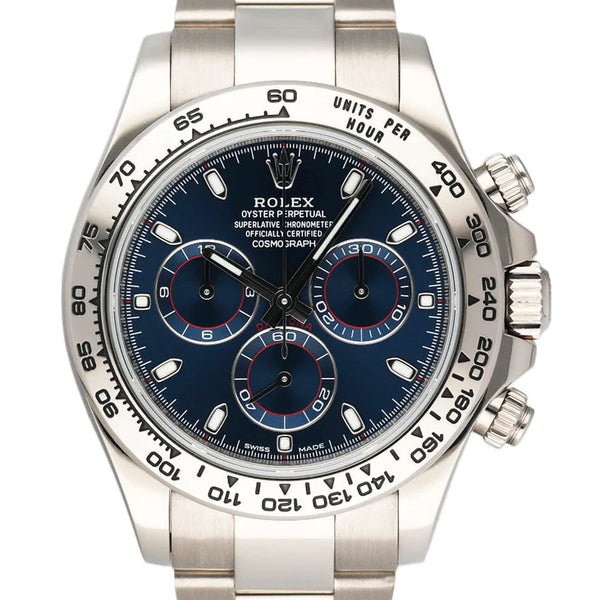※M※ Rolex Daytona Chronograph 18k White Gold Blue Dial/Bezel 40mm