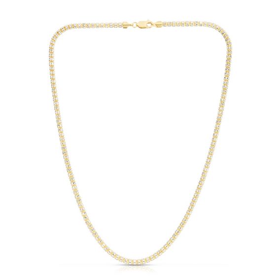 14K 3.14mm Two-Tone Fancy Ice Chain TICED130