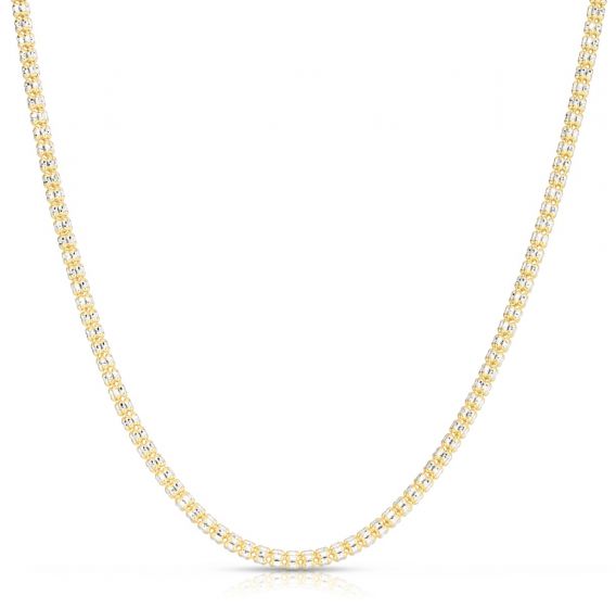 14K 3.14mm Two-Tone Fancy Ice Chain TICED130