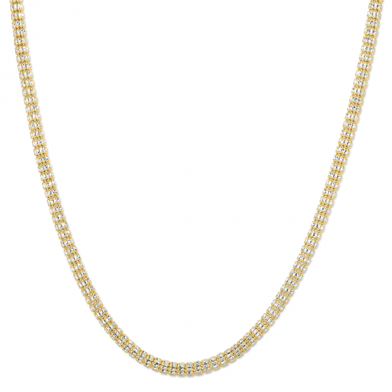 14K 4.25mm Two-Tone Fancy Ice Chain TICED260