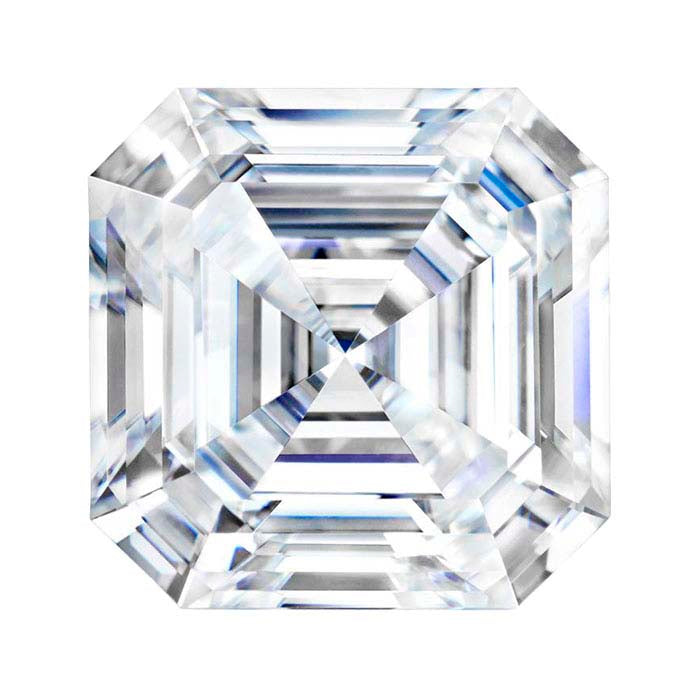 Charles & Colvard® Forever One™ Moissanite Asscher Cut Faceted Stones, Colorless